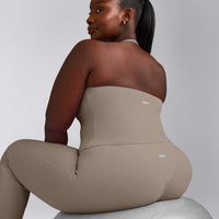 SoftMotion™ Halter Neck Vest with Built in Bra Shelf with Grey Logo | Minky