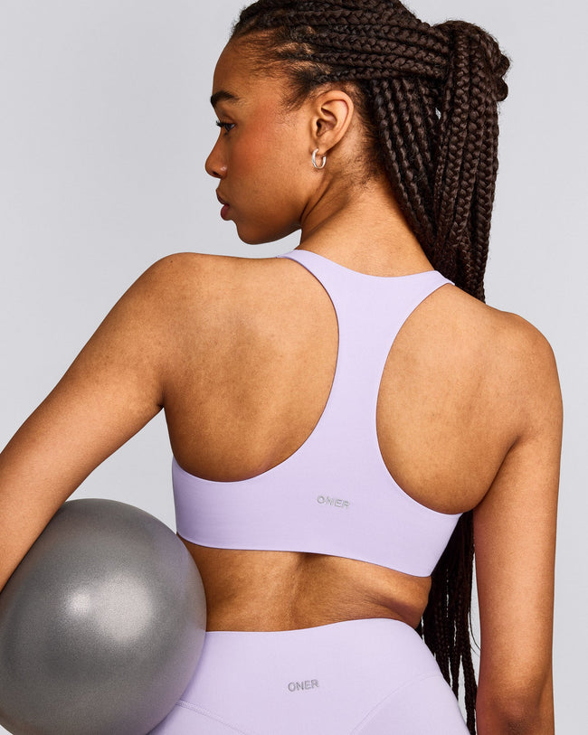 SoftMotion™ Bralette with Grey Logo | Lavender Purple