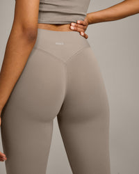 SoftMotion™ High Waisted Capri Leggings with Grey Logo | Minky