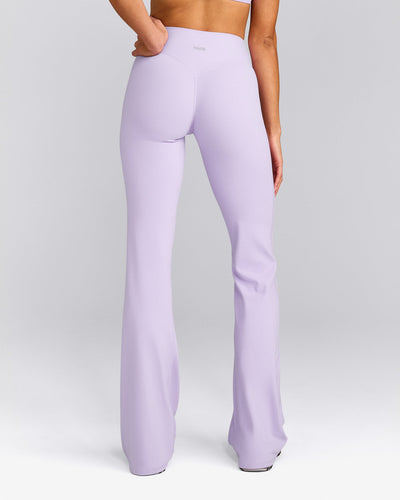 SoftMotion™ Flared Pants with Gray Logo | Lavender Purple