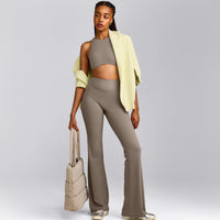 SoftMotion™ Flared Bottoms with Grey Logo | Minky