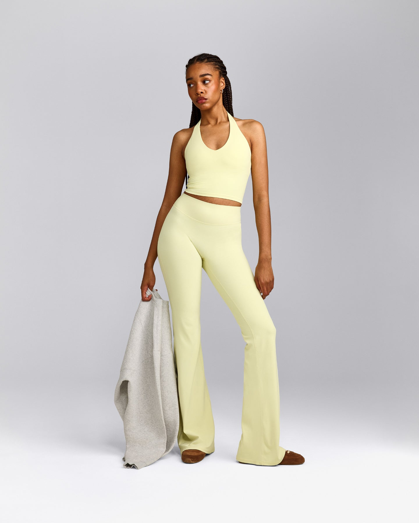 SoftMotion™ Flared Bottoms with Grey Logo | Pastel Yellow
