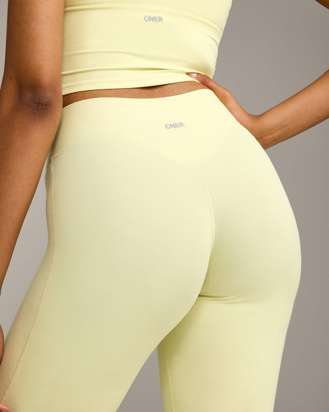 SoftMotion™ Flared Bottoms with Grey Logo | Pastel Yellow