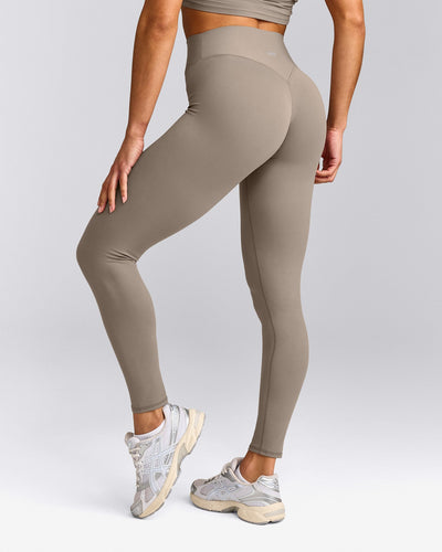 SoftMotion™ High Waisted Leggings with Gray Logo | Minky