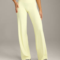 SoftMotion™ Straight Leg Bottoms with Grey Logo | Pastel Yellow