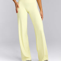 SoftMotion™ Straight Leg Bottoms with Grey Logo | Pastel Yellow