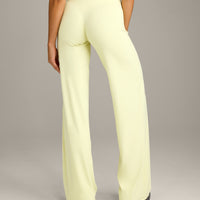 SoftMotion™ Straight Leg Bottoms with Grey Logo | Pastel Yellow