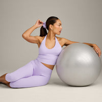 SoftMotion™ Scrunchie with Grey Logo | Lavender Purple