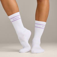 Varsity Stripe Long Crew Socks 1 Pack | Lavender Purple