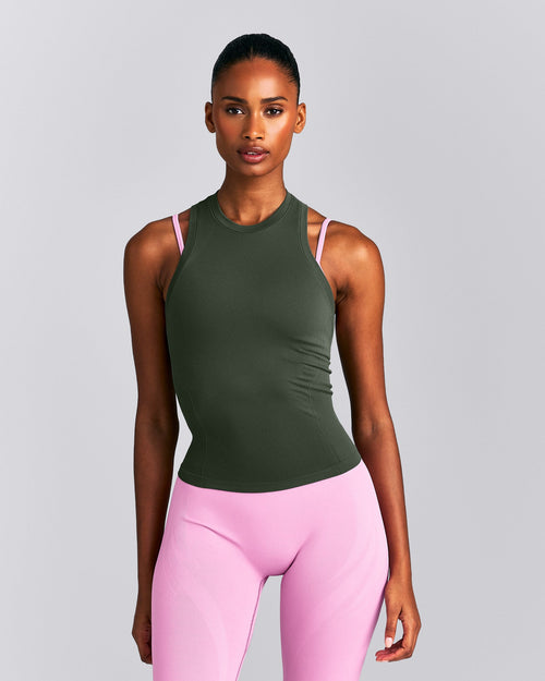 Oner Seamless Fitted Tank Top | Dark Khaki