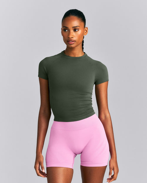 Oner Seamless Fitted Top | Dark Khaki