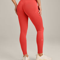 EnhanceLift™ Seamless Leggings with Grey Logo | Dark Charged Coral