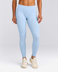 EnhanceLift™ Seamless Leggings with Gray Logo | Powdered Blue