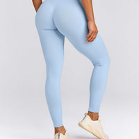 EnhanceLift™ Seamless Leggings with Gray Logo | Powdered Blue