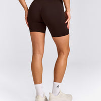 EnhanceLift™ Seamless Shorts with Gray Logo | 70% Cocoa