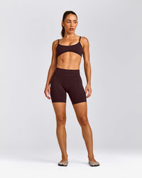 EnhanceLift™ Seamless Minimal Bralette with Gray Logo | Plum Brown