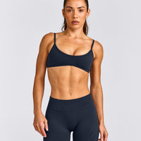 EnhanceLift™ Seamless Minimal Bralette with Gray Logo | True Blue