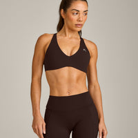 UnifiedMove™ Cross Back Sports Bra with Reflective Logo | 70% Cocoa