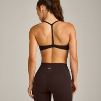UnifiedMove™ T Back Minimal Bralette with Reflective Logo | 70% Cocoa