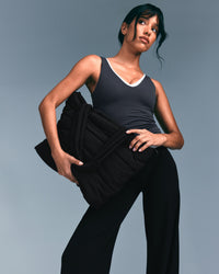 SoftMotion™ Straight Leg Bottoms with Grey Logo | Black