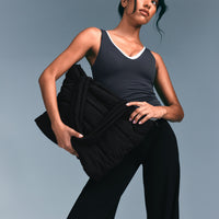 SoftMotion™ Straight Leg Bottoms with Grey Logo | Black