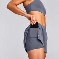 AirMove™ Skort with Pockets | Granite Blue