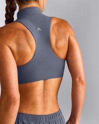 EasyLift™ Zip High Neck Sports Bra New Branding | Dark Granite Blue