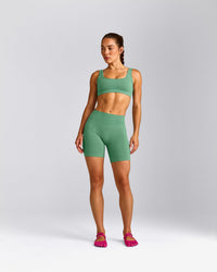 EffortlessLift™ Seamless Mid Rise Shorts | Frosted Emerald