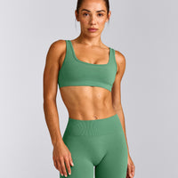 EffortlessLift™ Seamless Square Neck Sports Bra New Branding | Frosted Emerald