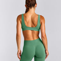 EffortlessLift™ Seamless Square Neck Sports Bra New Branding | Frosted Emerald