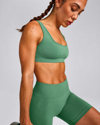 EffortlessLift™ Seamless Square Neck Sports Bra New Branding | Frosted Emerald