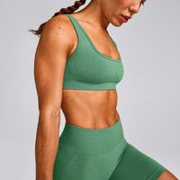 EffortlessLift™ Seamless Square Neck Sports Bra New Branding | Frosted Emerald
