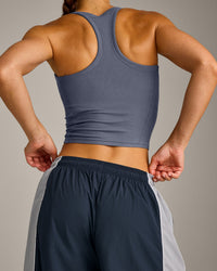 Oversized Contrast Piped Woven Straight Leg Track Bottoms | True Blue