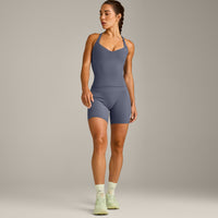 UnifiedMove™ T Back Mid Vest with Built in Bra Shelf New Branding | Granite Blue