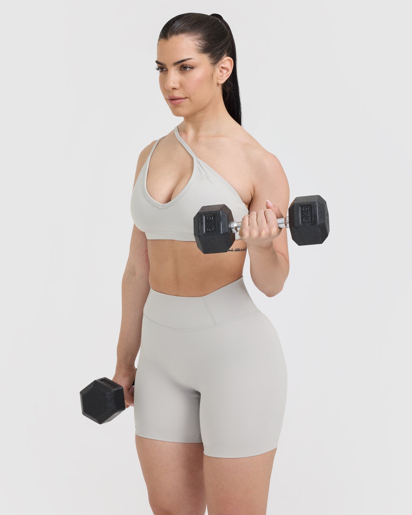 Timeless High Waisted Shorts 6" | Light Grey