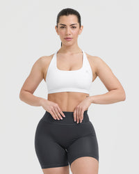 Timeless Square Neck Sports Bra | White