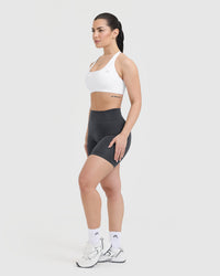 Timeless Square Neck Sports Bra | White