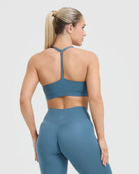 Timeless Square Neck Sports Bra | Moonstone Blue