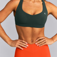 EasyLift™ Cross Back Sports Bra New Branding | Deep Shadow Green