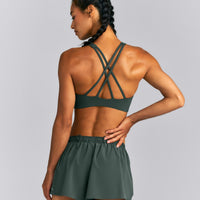 EasyLift™ High Neck Sports Bra New Branding | Deep Shadow Green
