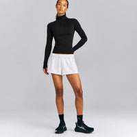 Oner Seamless Mid Weight Fitted 1/2 Zip Long Sleeve Top | Black