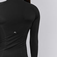 Oner Seamless Mid Weight Fitted 1/2 Zip Long Sleeve Top | Black