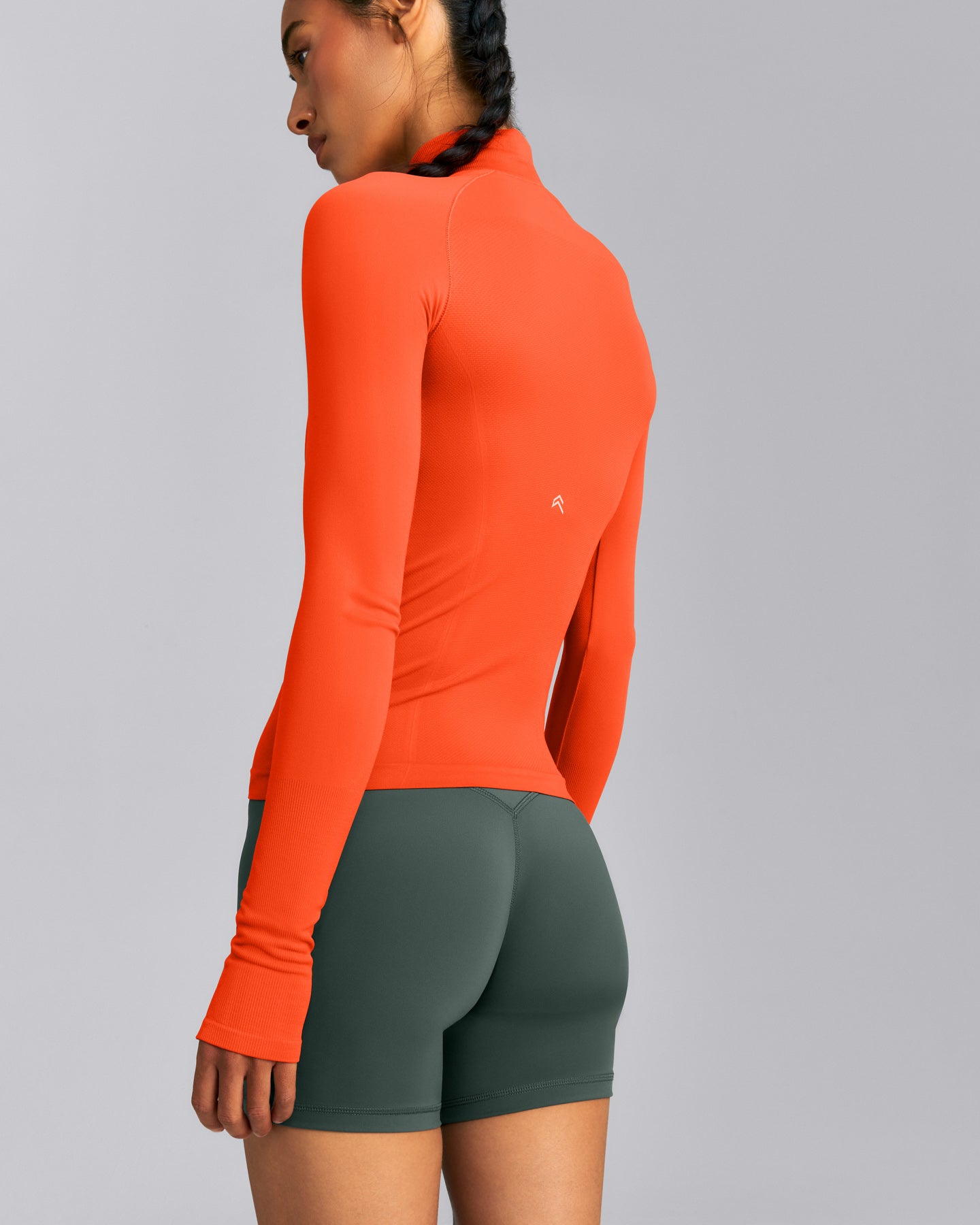 Oner Seamless Mid Weight Fitted 1/2 Zip Long Sleeve Top | Energy Orange