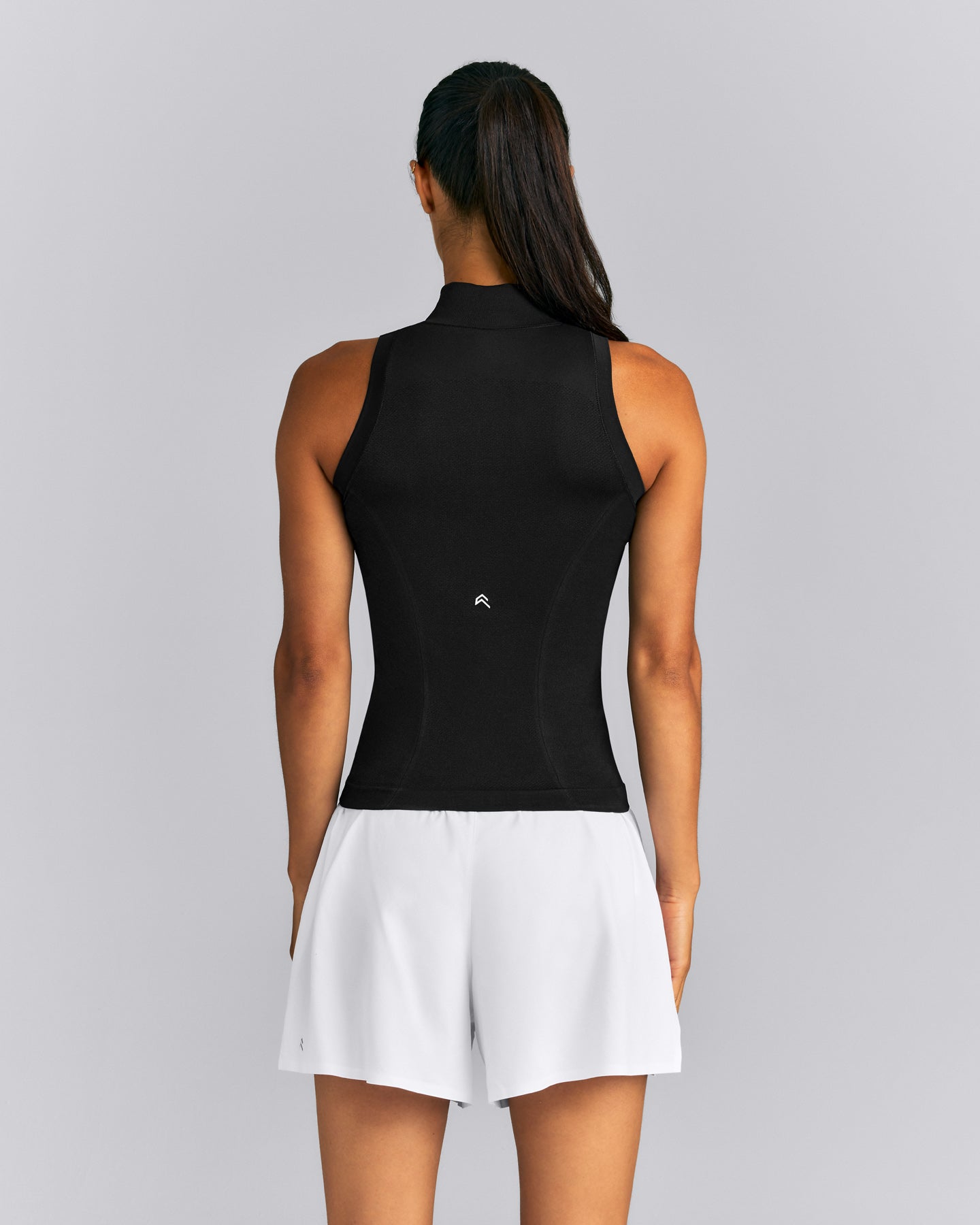Oner Seamless Mid Weight Fitted 1/2 Zip Tank | Black