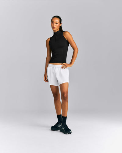 Oner Seamless Mid Weight Fitted 1/2 Zip Tank | Black