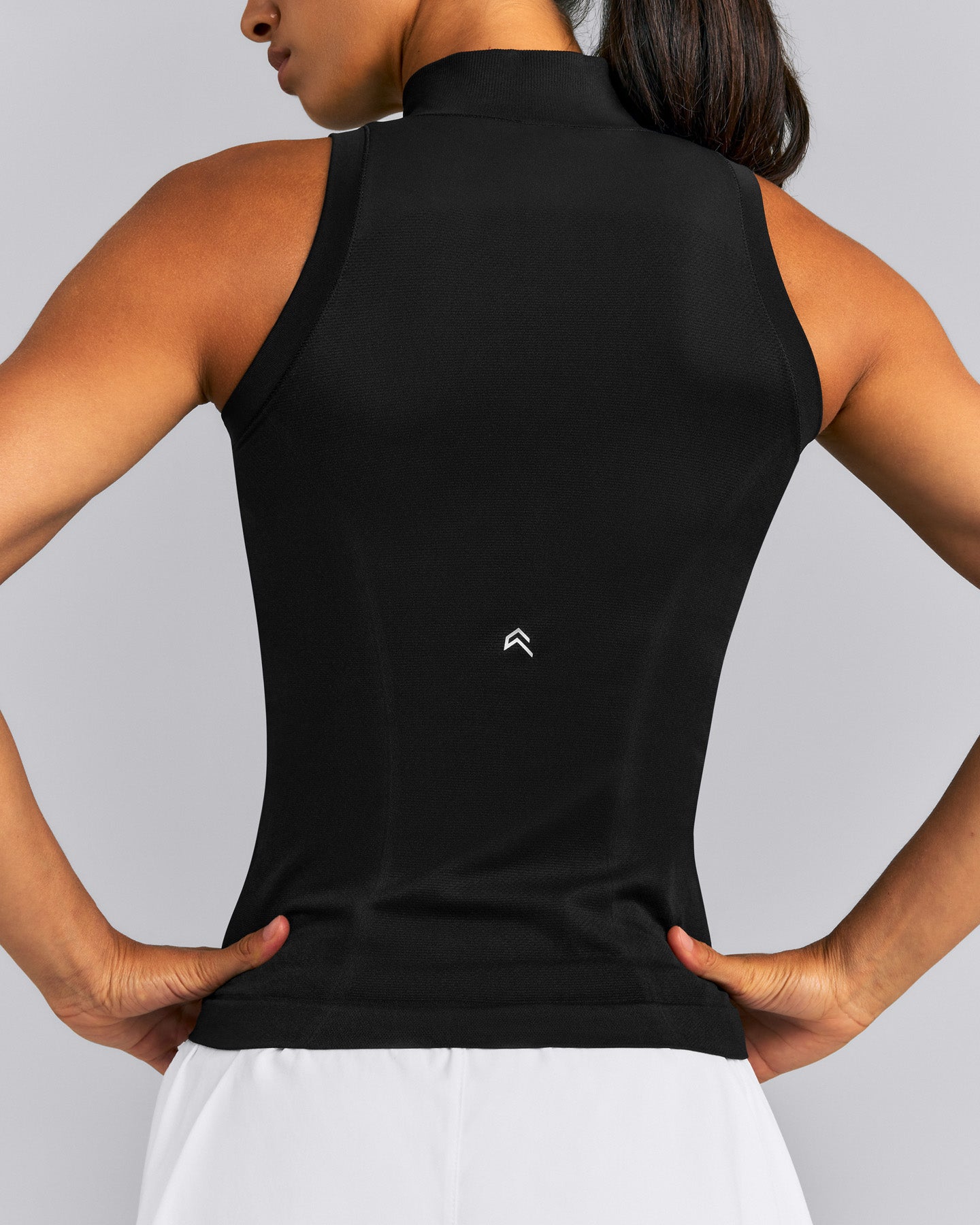 Oner Seamless Mid Weight Fitted 1/2 Zip Tank | Black