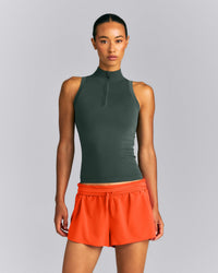 Oner Seamless Mid Weight Fitted 1/2 Zip Tank | Shadow Green