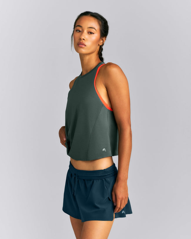 PrecisionMove™ Drop Armhole Tank Top | Dark Shadow Green