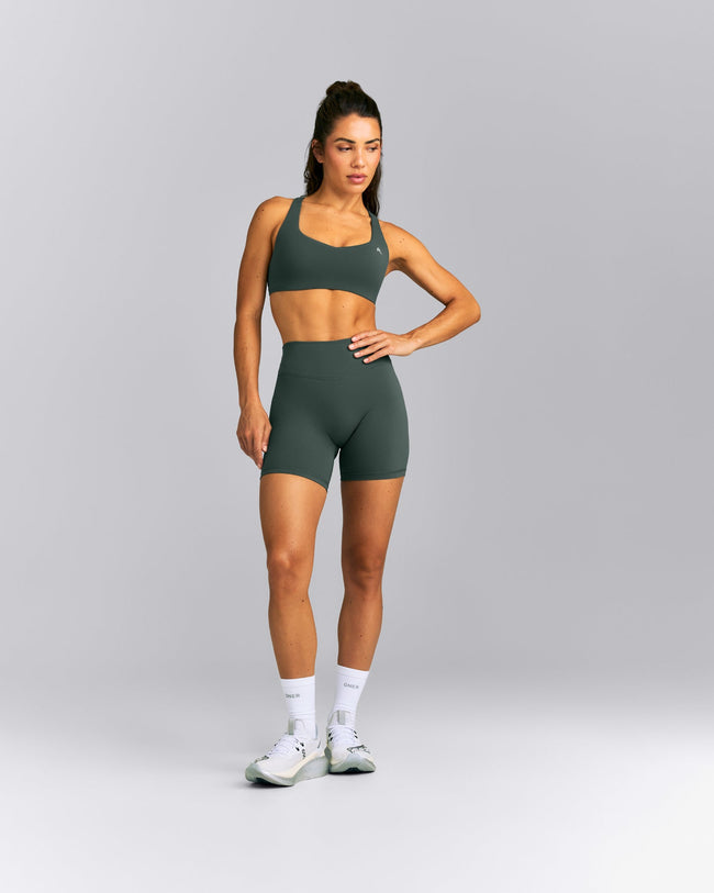 UnifiedMove™ High Waist Shorts 6" New Branding | Shadow Green
