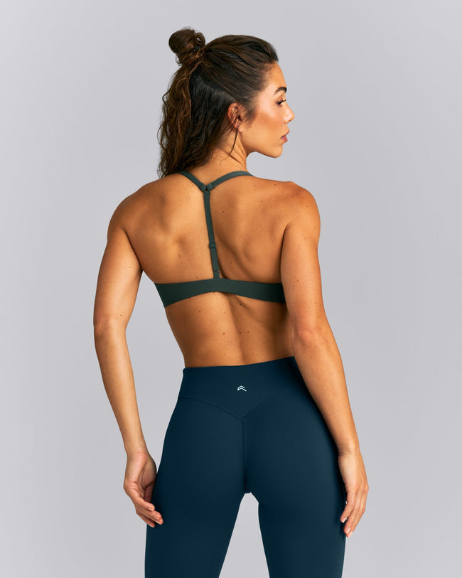 UnifiedMove™ T Back Minimal Bralette New Branding | Shadow Green